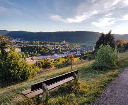 Blick von der Schättere-Trasse auf Unterkochen