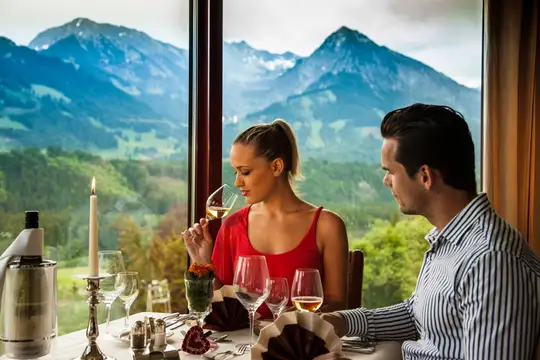 Alpin-Restaurant mit Panoramablick