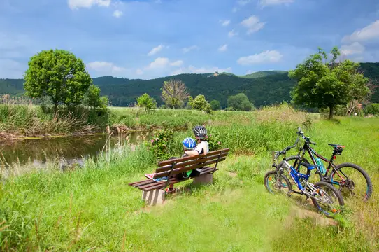 Fahrrad fahren entlang der Werra