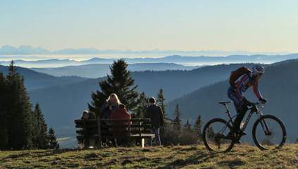 Mountainbike-Revier mit Alpensicht