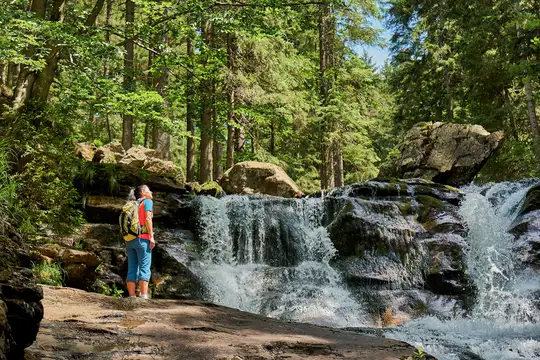 Tosendes Wasser an den Rißlochwasserfällen.