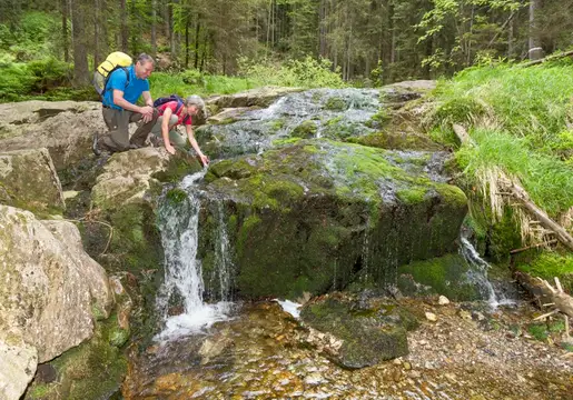 Erfrischung am Bergbach