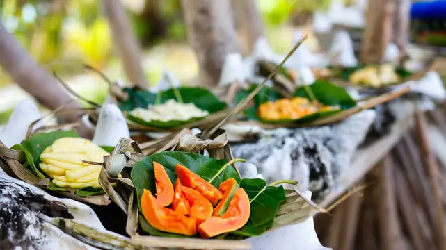 Traditionelles Essen in der Südsee