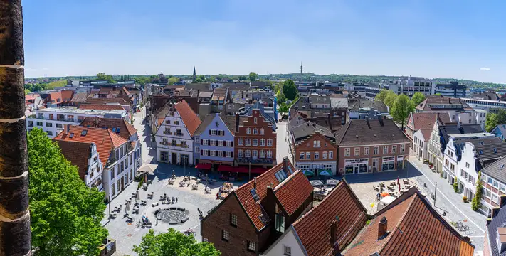 Luftbild historischer Marktplatz Rheine