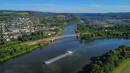 Zusammenfluss von Saar und Mosel in Konz