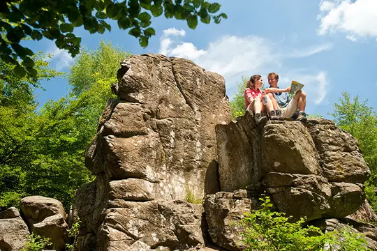 Rast auf den Wolfsteinen bei Bad Marienberg im Westerwald